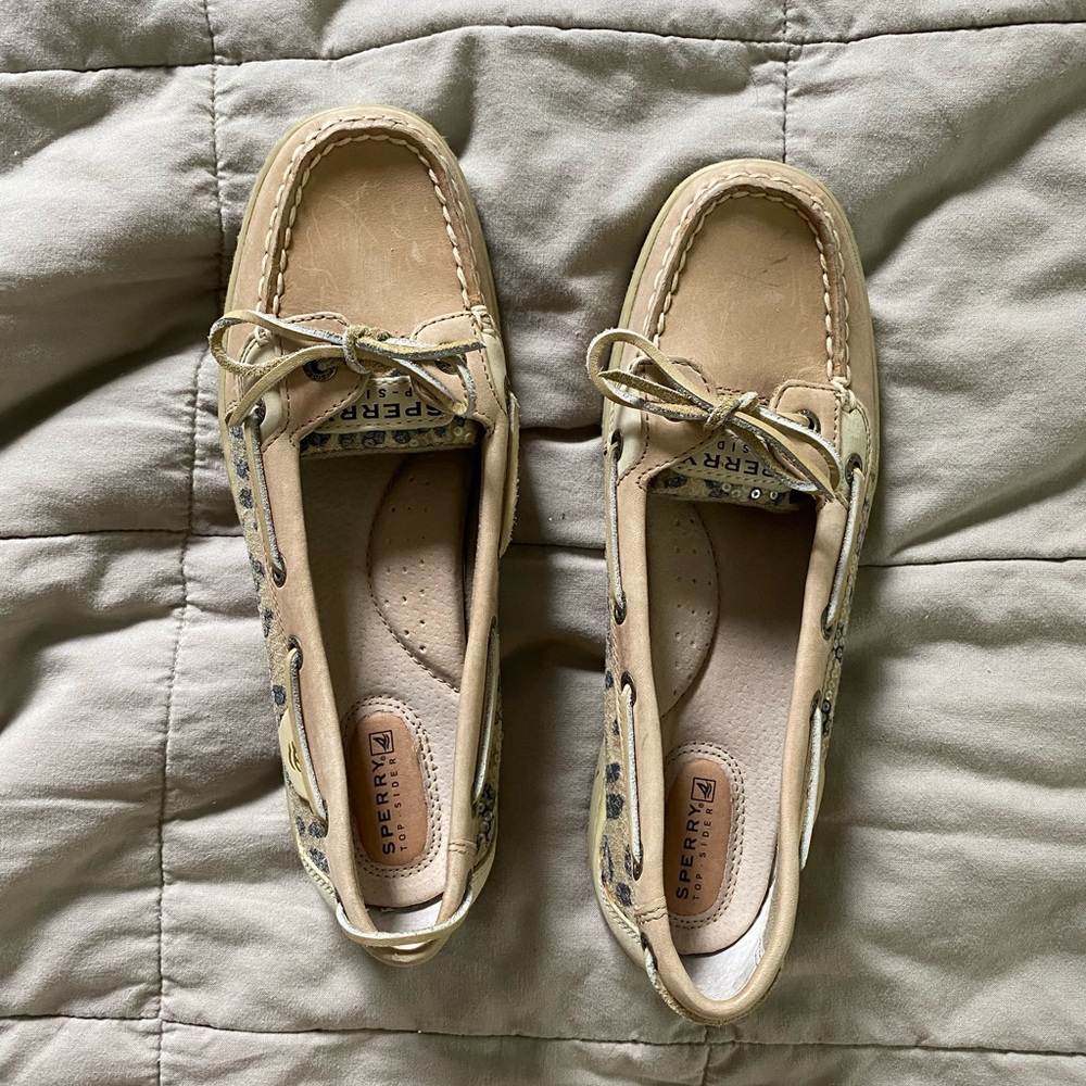 Sperry Top Sider Angelfish Leopard Print Women’s Size 8.5